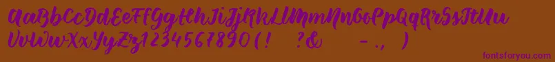 Wildcreaturessample Font – Purple Fonts on Brown Background