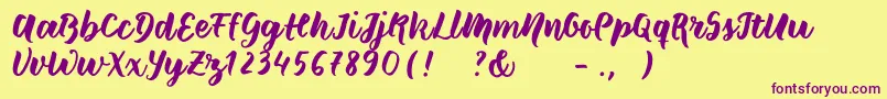 Wildcreaturessample Font – Purple Fonts on Yellow Background