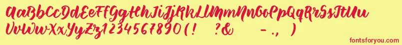 Wildcreaturessample Font – Red Fonts on Yellow Background