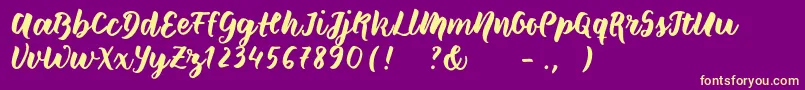 Wildcreaturessample Font – Yellow Fonts on Purple Background