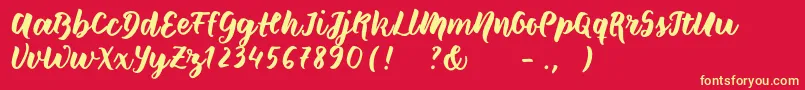 Wildcreaturessample Font – Yellow Fonts on Red Background