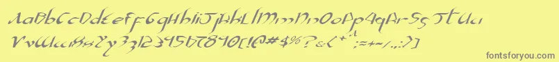 XaphanIiExpandedItalic Font – Gray Fonts on Yellow Background
