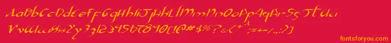 XaphanIiExpandedItalic Font – Orange Fonts on Red Background