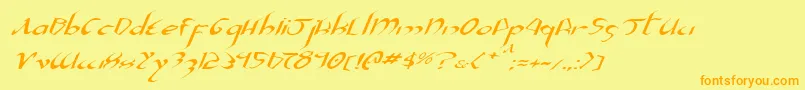 XaphanIiExpandedItalic Font – Orange Fonts on Yellow Background