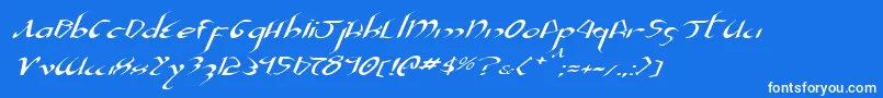 XaphanIiExpandedItalic Font – White Fonts on Blue Background