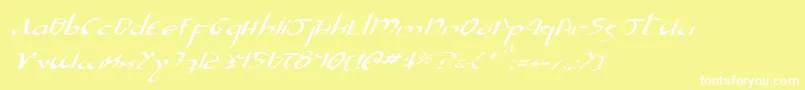 フォントXaphanIiExpandedItalic – 黄色い背景に白い文字