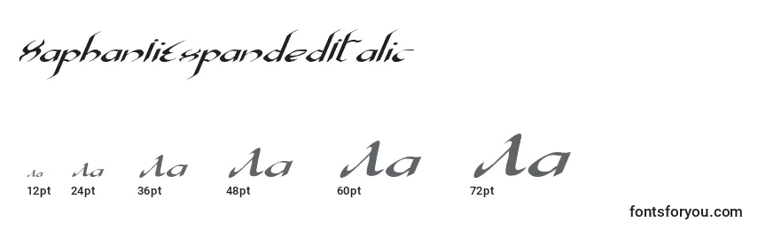 Размеры шрифта XaphanIiExpandedItalic