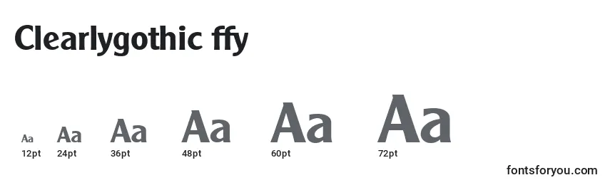 Размеры шрифта Clearlygothic ffy