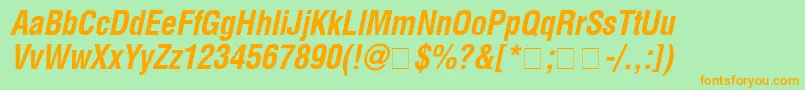 More about HelveticaCondensedbolditalic Font HelveticaCondensedbolditalic Font – Orange Fonts on Green Background