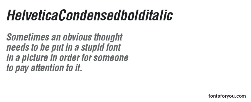 Schriftart HelveticaCondensedbolditalic