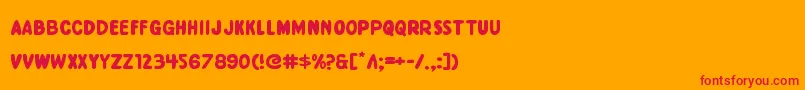Excelsiorcomicsexpand Font – Red Fonts on Orange Background