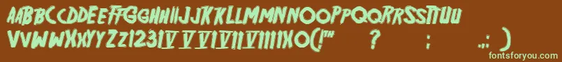 Friday13BonusNfi Font – Green Fonts on Brown Background