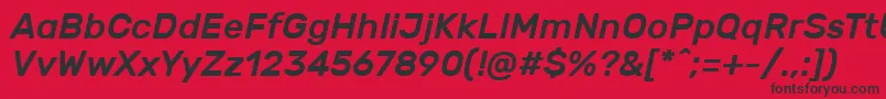 フォントRubikMediumitalic – 赤い背景に黒い文字