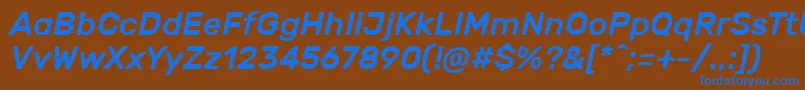 RubikMediumitalic-fontti – siniset fontit ruskealla taustalla