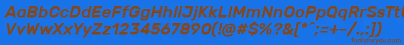 RubikMediumitalic-fontti – ruskeat fontit sinisellä taustalla