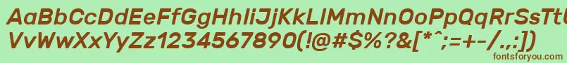 RubikMediumitalic Font – Brown Fonts on Green Background