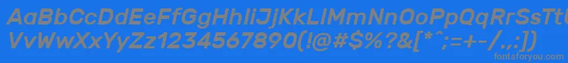 フォントRubikMediumitalic – 青い背景に灰色の文字