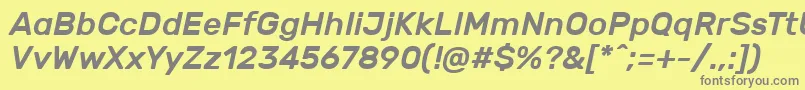 Fonte RubikMediumitalic – fontes cinzas em um fundo amarelo