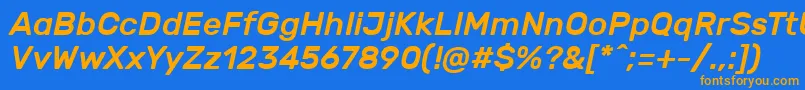 RubikMediumitalic Font – Orange Fonts on Blue Background