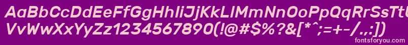 RubikMediumitalic-Schriftart – Rosa Schriften auf violettem Hintergrund