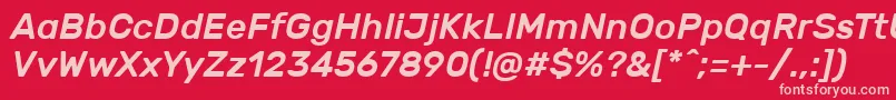 フォントRubikMediumitalic – 赤い背景にピンクのフォント
