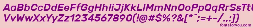 Czcionka RubikMediumitalic – fioletowe czcionki na różowym tle