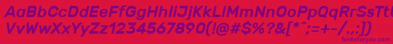 Czcionka RubikMediumitalic – fioletowe czcionki na czerwonym tle