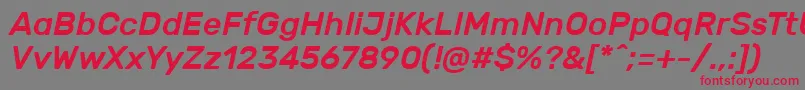 Police RubikMediumitalic – polices rouges sur fond gris