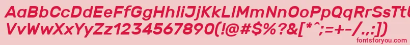 RubikMediumitalic Font – Red Fonts on Pink Background