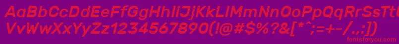 RubikMediumitalic-fontti – punaiset fontit violetilla taustalla