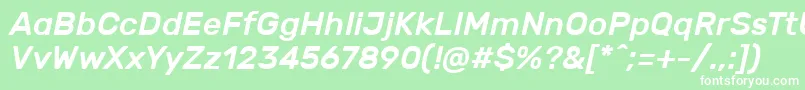 RubikMediumitalic-Schriftart – Weiße Schriften auf grünem Hintergrund