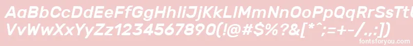 RubikMediumitalic-Schriftart – Weiße Schriften auf rosa Hintergrund