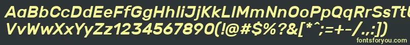 Fonte RubikMediumitalic – fontes amarelas em um fundo preto