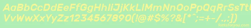 RubikMediumitalic Font – Yellow Fonts on Green Background
