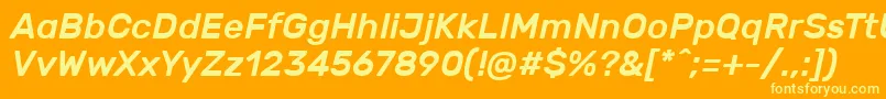 Fonte RubikMediumitalic – fontes amarelas em um fundo laranja