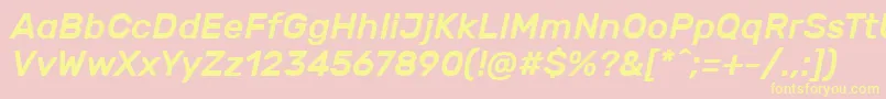 Police RubikMediumitalic – polices jaunes sur fond rose