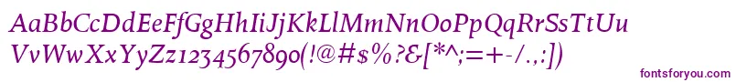 OctavianmtOsfItalic Font – Purple Fonts on White Background