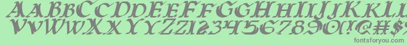 WarsOfAsgardItalic Font – Gray Fonts on Green Background