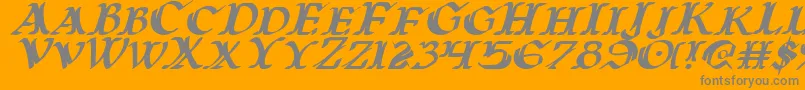 WarsOfAsgardItalic Font – Gray Fonts on Orange Background