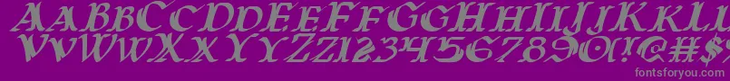 WarsOfAsgardItalic Font – Gray Fonts on Purple Background