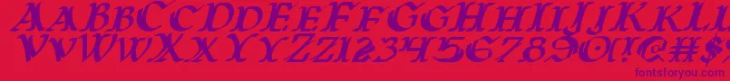 WarsOfAsgardItalic Font – Purple Fonts on Red Background