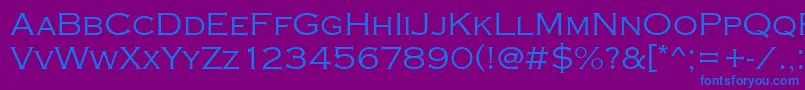 フォントCopperplatetlig – 紫色の背景に青い文字