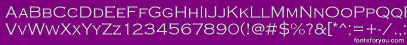 フォントCopperplatetlig – 紫の背景に緑のフォント