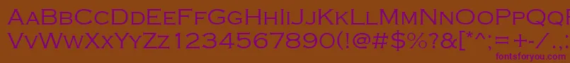 フォントCopperplatetlig – 紫色のフォント、茶色の背景