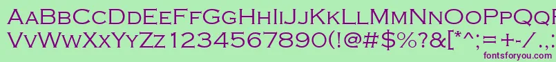 フォントCopperplatetlig – 緑の背景に紫のフォント