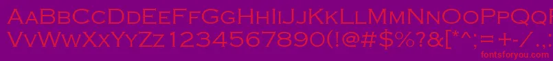 Copperplatetlig Font – Red Fonts on Purple Background