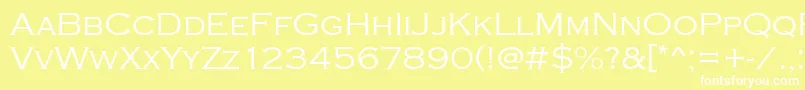 Copperplatetlig-fontti – valkoiset fontit keltaisella taustalla
