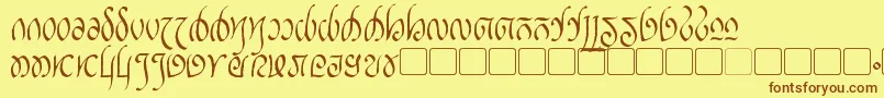 Rellanic-fontti – ruskeat fontit keltaisella taustalla