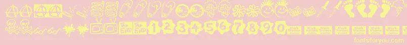 Dingling Font – Yellow Fonts on Pink Background