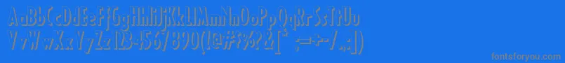 フォントRicksamericannf – 青い背景に灰色の文字